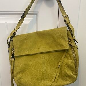 Aimee Kestenberg Vibrant Green Leather Shoulder Bag with Adjustable Strap